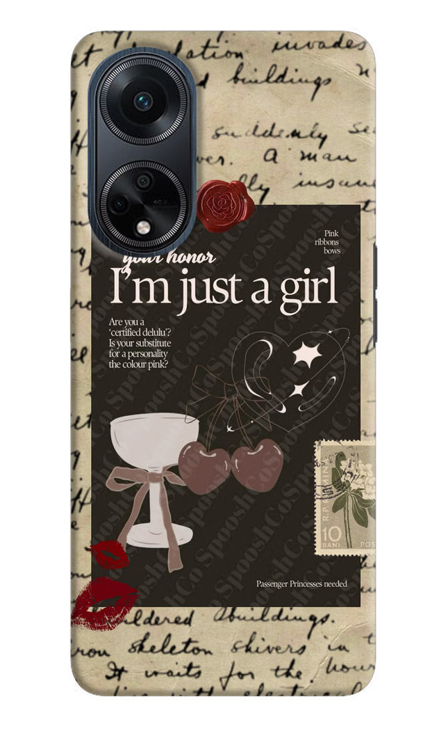 I am just a girl Oppo F23 Hard Case Back Cover by Casekaro
