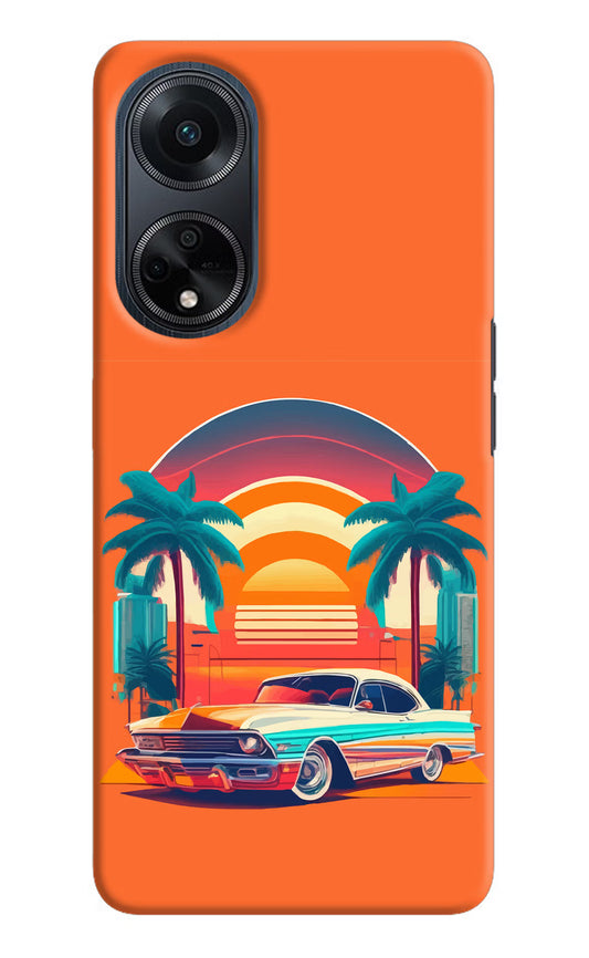 Palm Drive 80s Oppo F23 Hard Case Back Cover by Casekaro