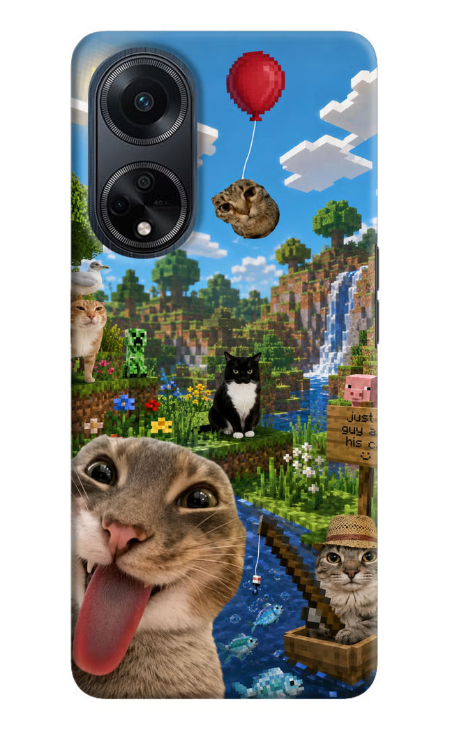 Minecraft Cat Chaos Oppo F23 Hard Case Back Cover by Casekaro