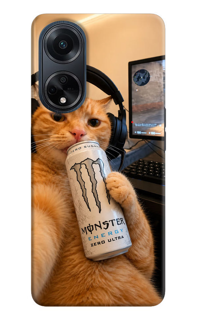 Gamer Cat Energy Oppo F23 Hard Case Back Cover by Casekaro