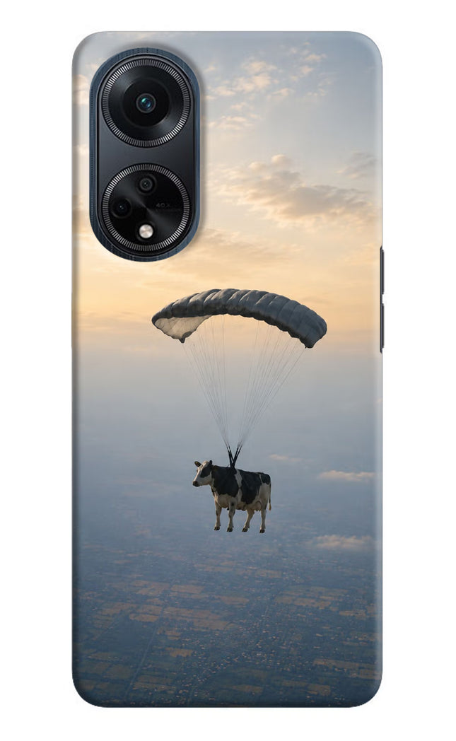 Skydiving Cow Oppo F23 Hard Case Back Cover by Casekaro