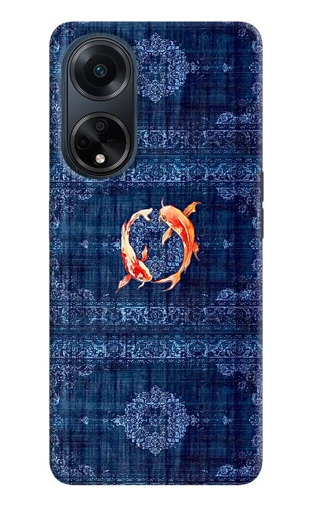 Koi Blue Oppo F23 Hard Case Back Cover by Casekaro