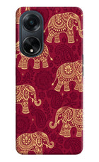 Maroon Elephant Oppo F23 Hard Case Back Cover by Casekaro