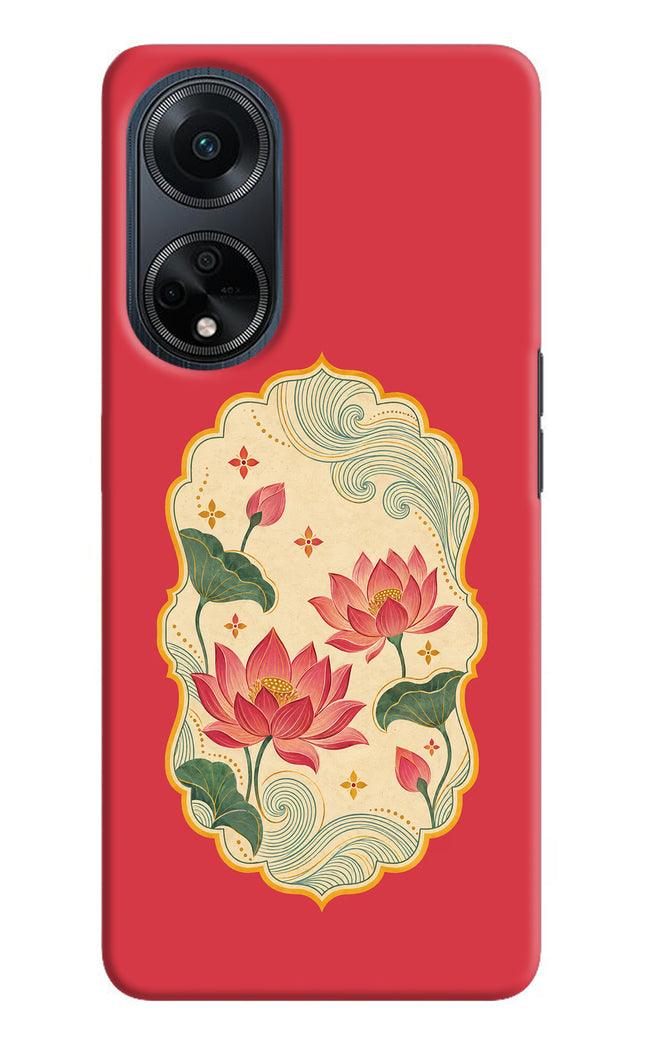 Pink Lotus Oppo F23 Hard Case Back Cover by Casekaro