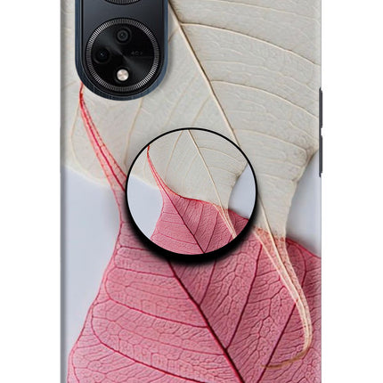 White Pink Leaf Oppo F23 Pop Case by Casekaro