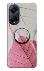 White Pink Leaf Oppo F23 Pop Case by Casekaro