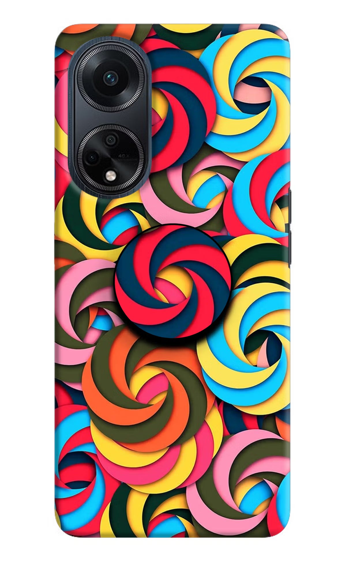 Spiral Pattern Oppo F23 Pop Case by Casekaro