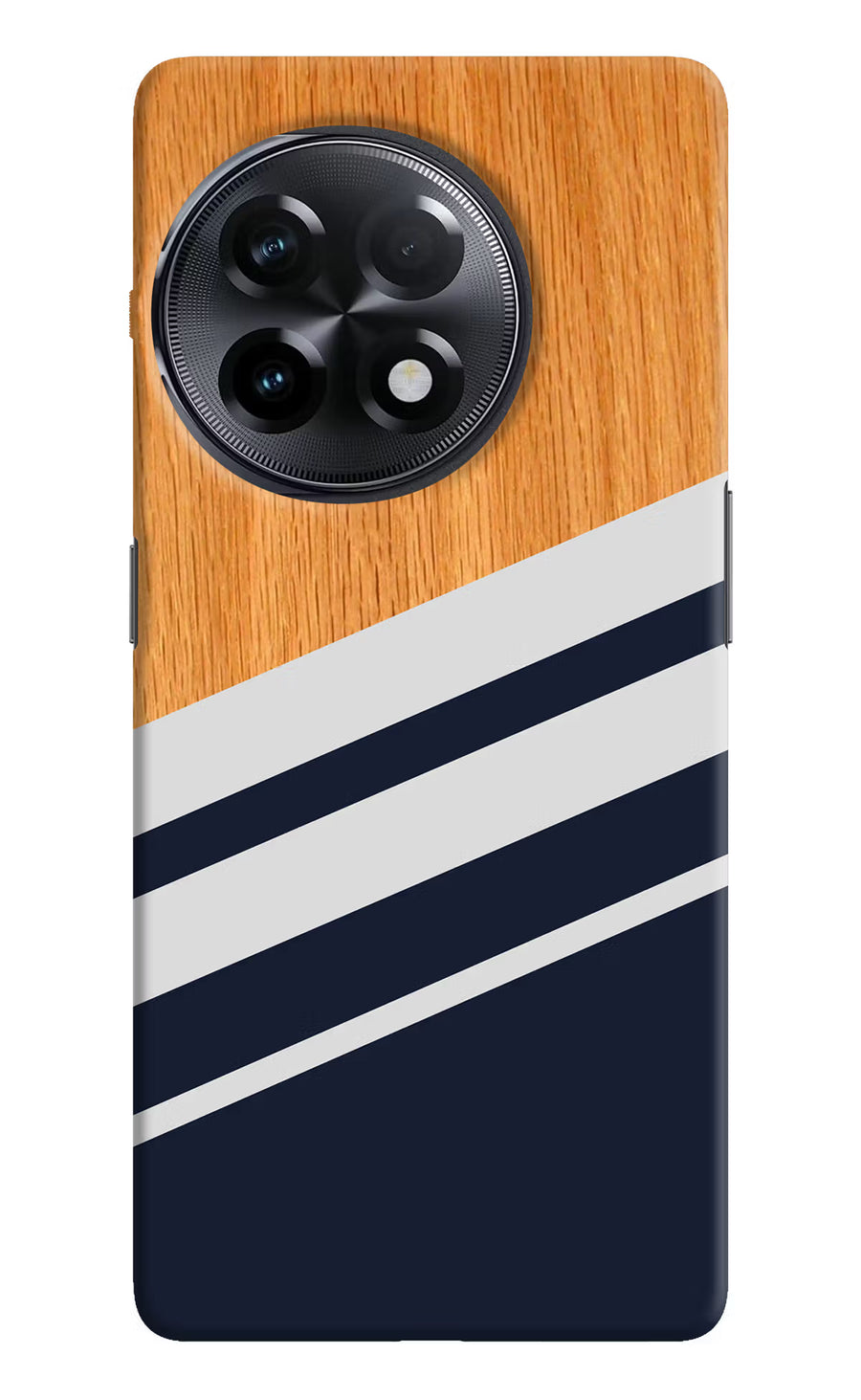 Blue and white wooden OnePlus 11R Back Cover, Hard case