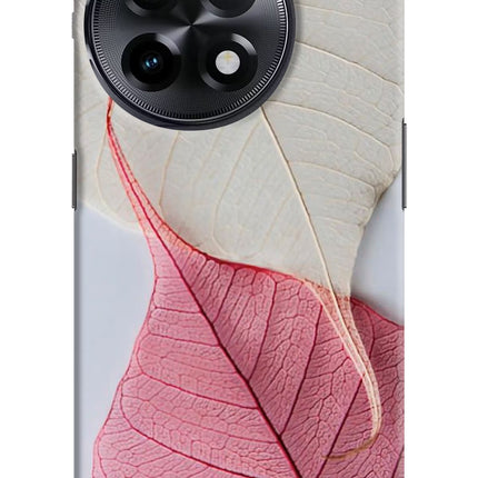 White Pink Leaf OnePlus 11R Hard Case Back Cover by Casekaro