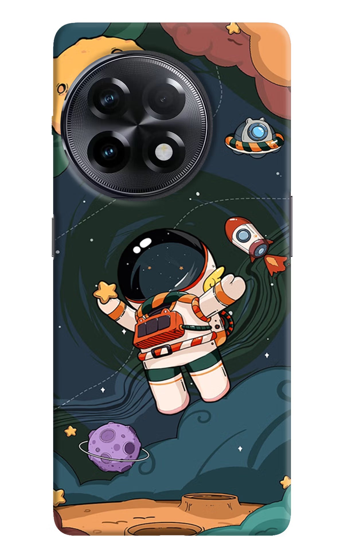 Cartoon Astronaut OnePlus 11R Hard Case Back Cover by Casekaro