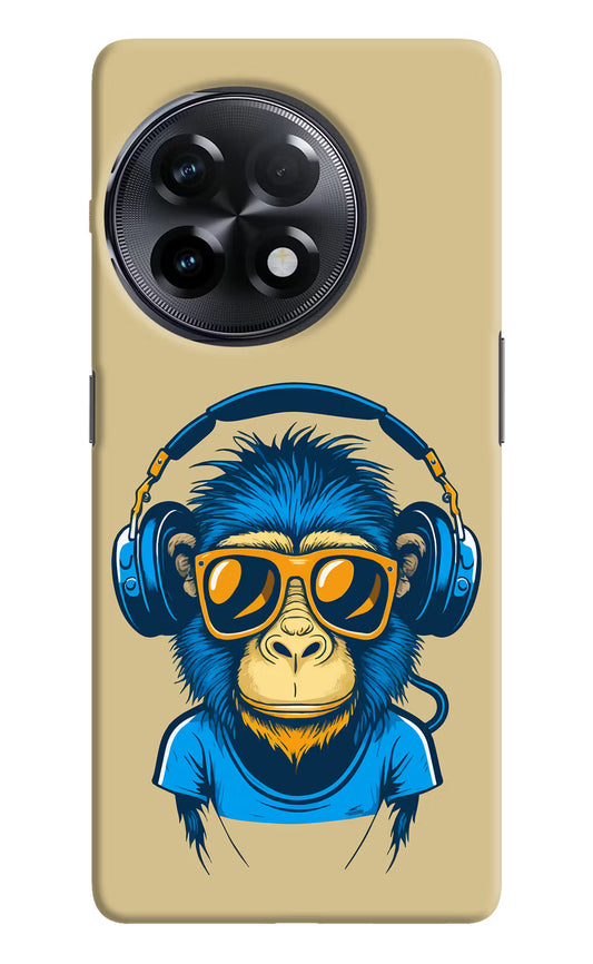 Monkey Headphone OnePlus 11R Hard Case Back Cover by Casekaro
