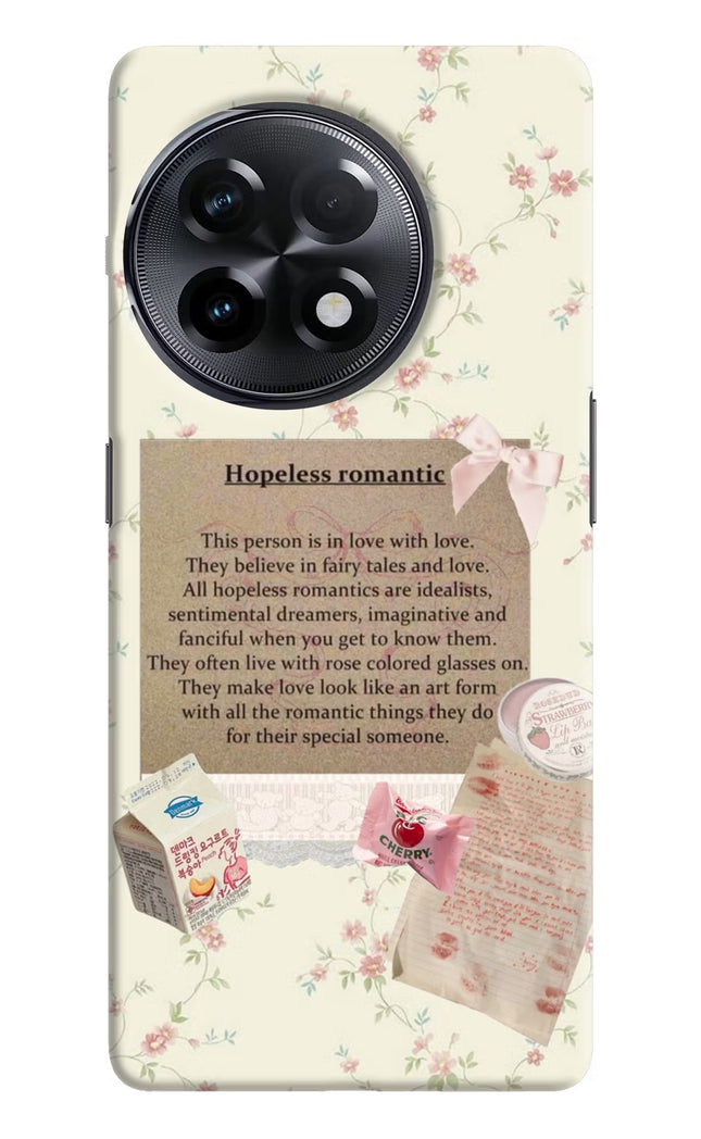 Hopeless Romantic OnePlus 11R Hard Case Back Cover by Casekaro