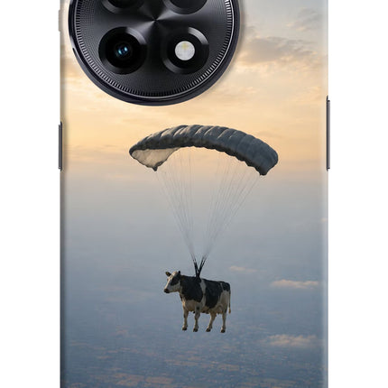 Skydiving Cow OnePlus 11R Hard Case Back Cover by Casekaro