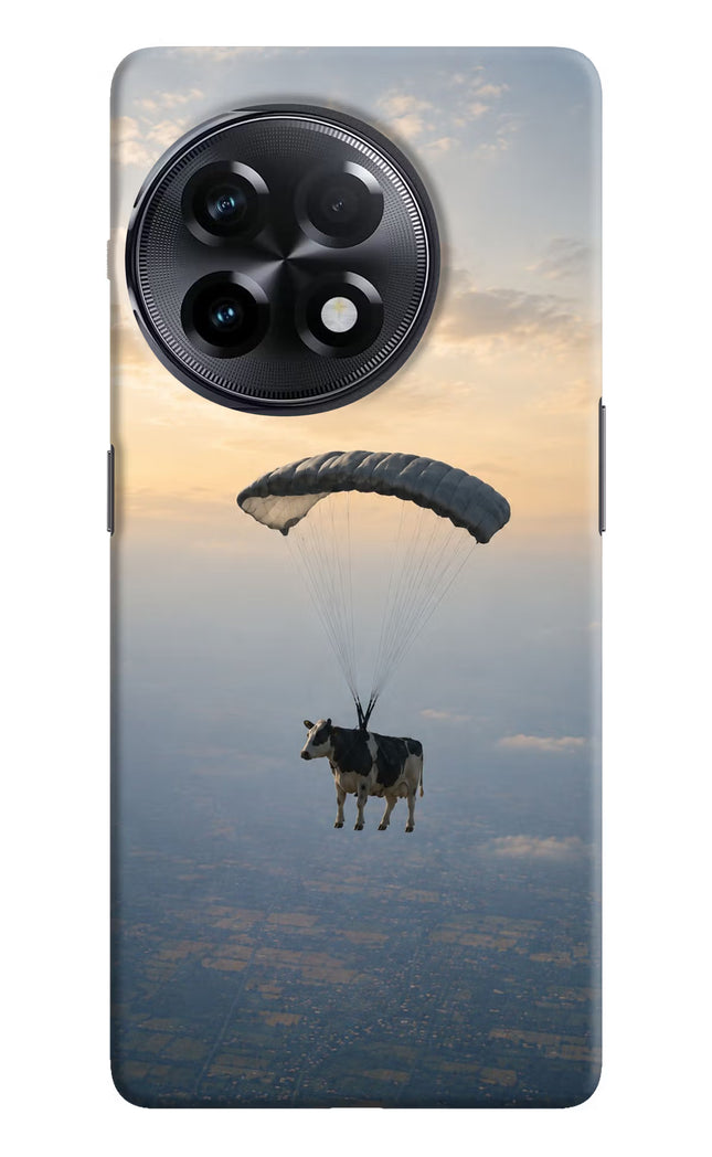 Skydiving Cow OnePlus 11R Hard Case Back Cover by Casekaro