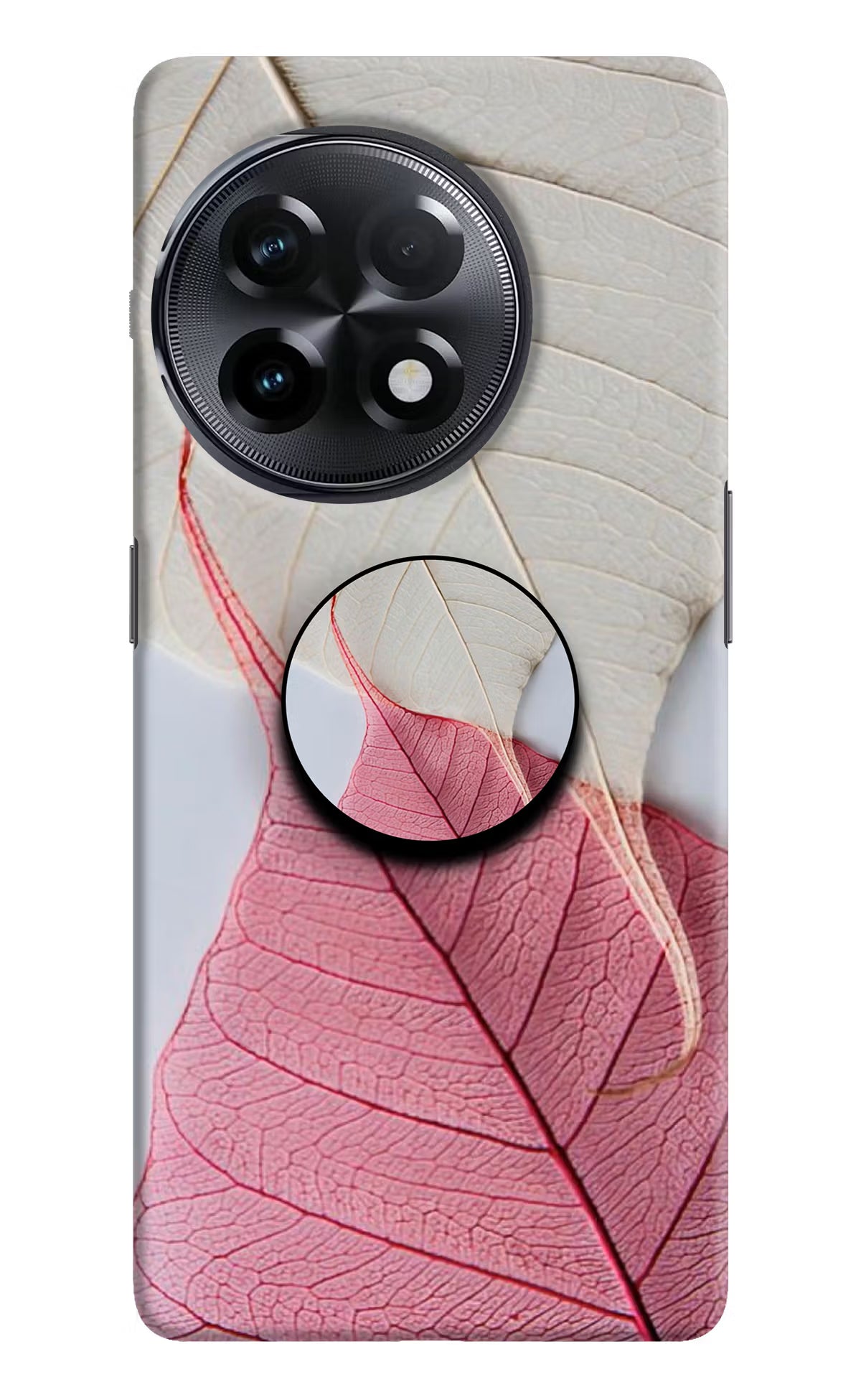 White Pink Leaf OnePlus 11R Pop Case by Casekaro