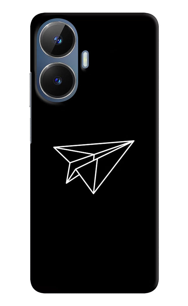 Paper Plane White Realme C55/N55 Hard Case Back Cover by Casekaro