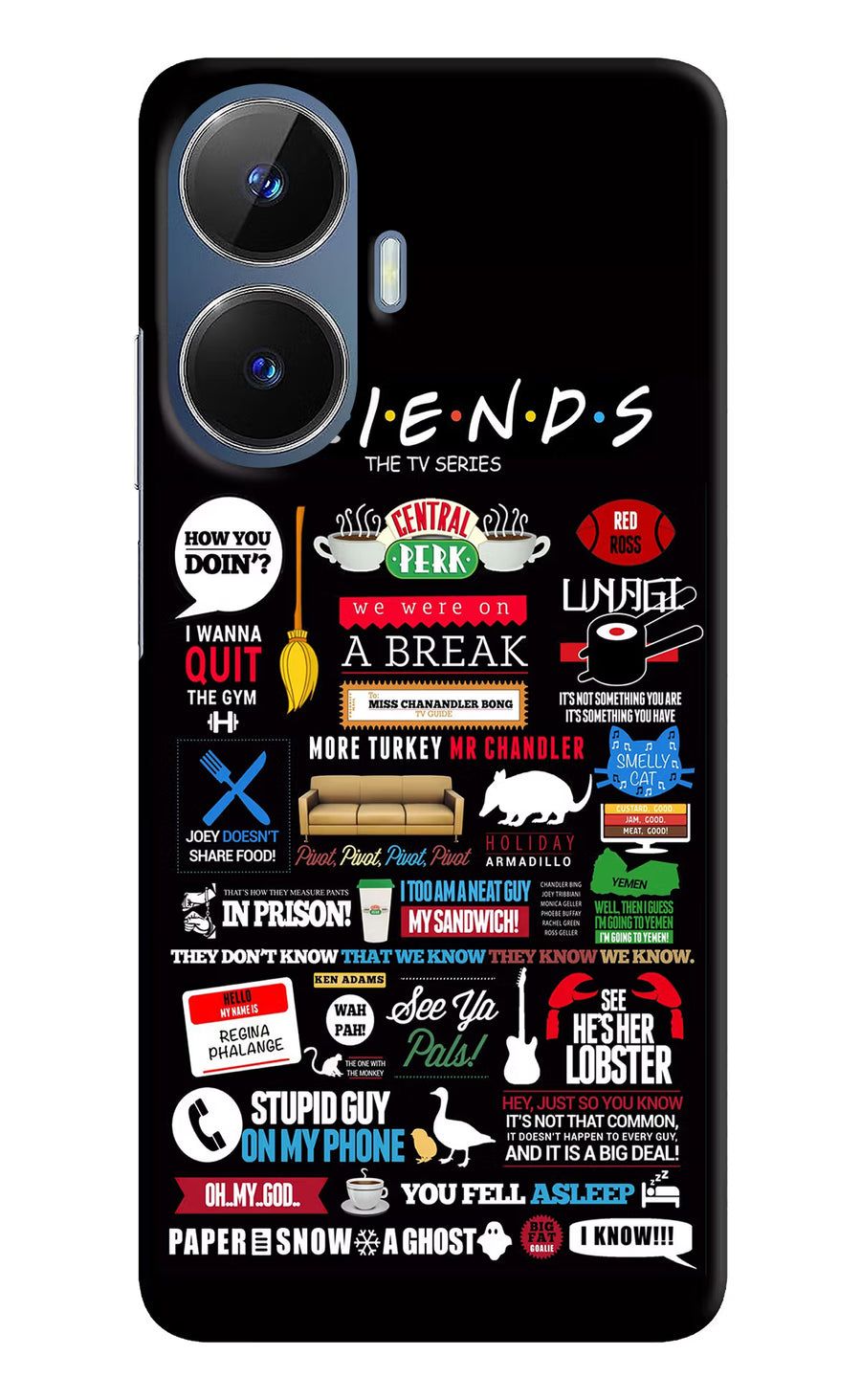 FRIENDS Realme C55/N55 Back Cover, Hard case