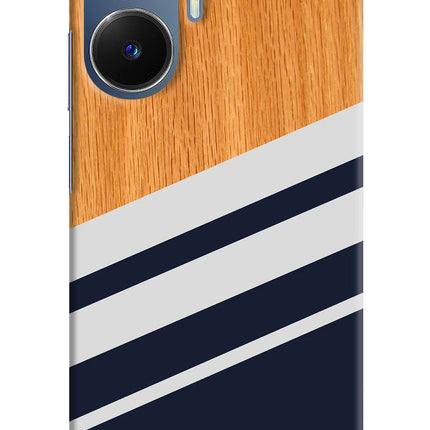 Blue and white wooden Realme C55/N55 Hard Case Back Cover by Casekaro