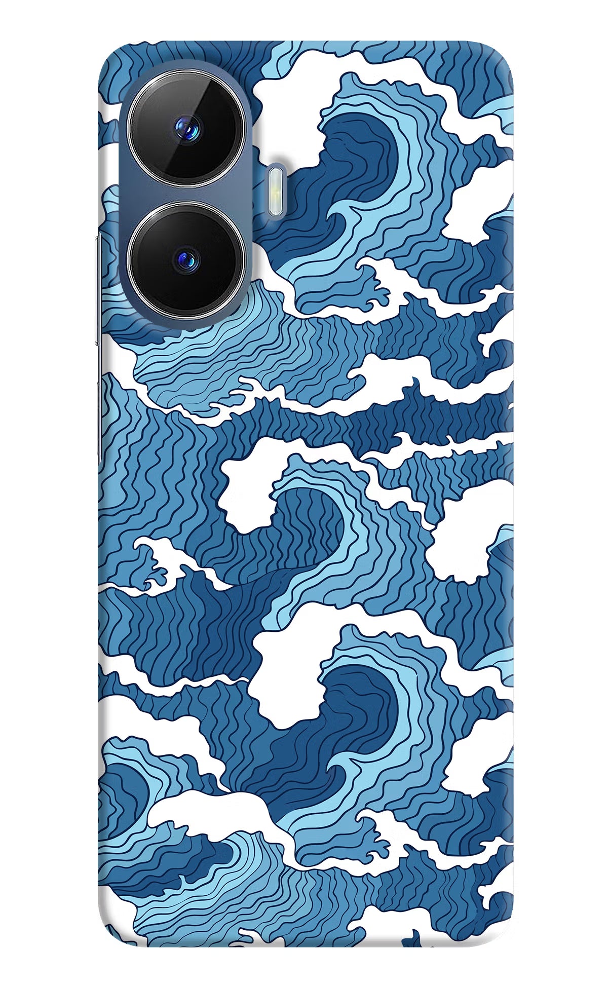 Blue Waves Realme C55/N55 Hard Case Back Cover by Casekaro