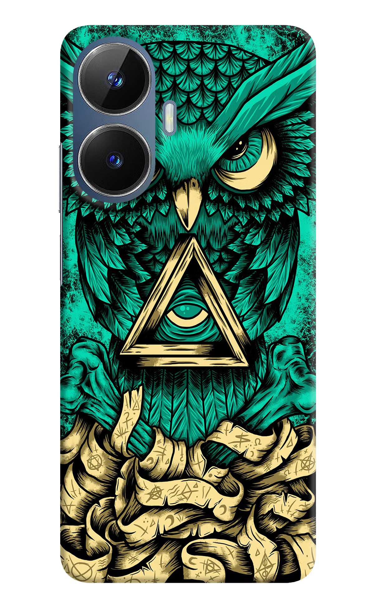 Green Owl Realme C55/N55 Hard Case Back Cover by Casekaro