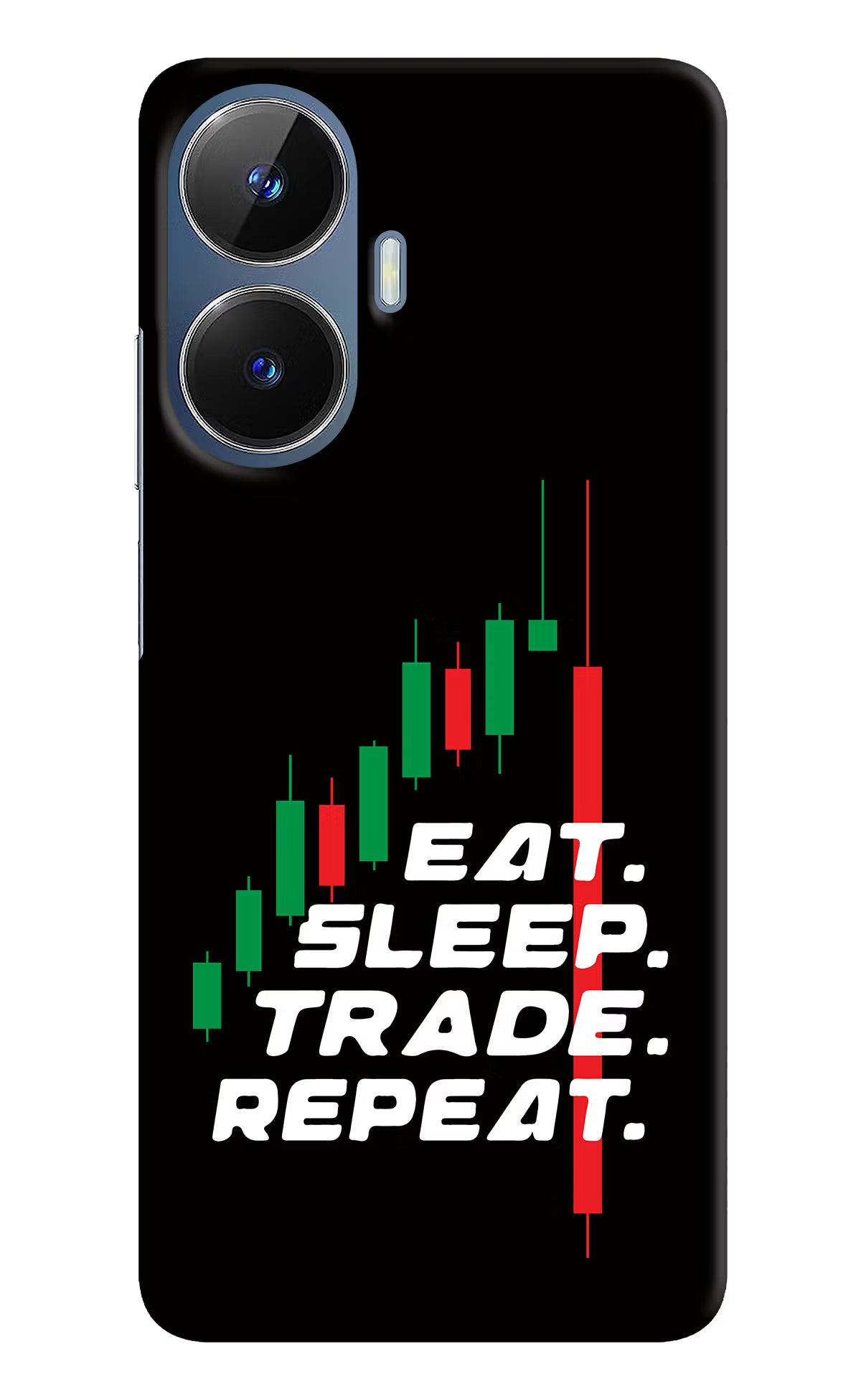 Eat Sleep Trade Repeat Realme C55/N55 Hard Case Back Cover by Casekaro
