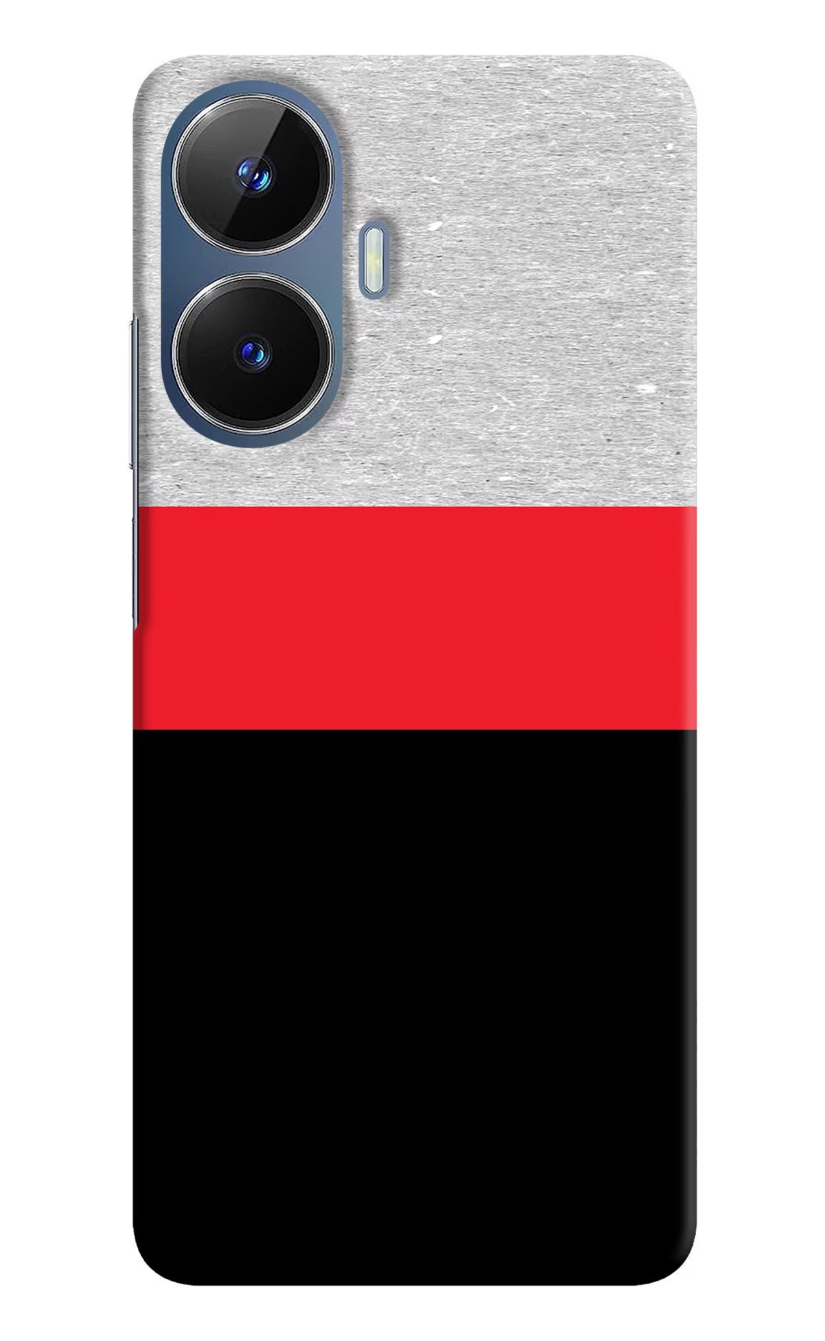 Tri Color Pattern Realme C55/N55 Hard Case Back Cover by Casekaro