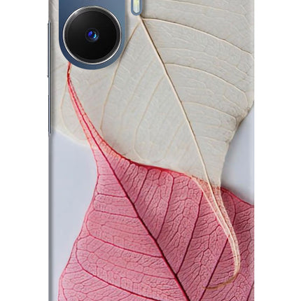 White Pink Leaf Realme C55/N55 Hard Case Back Cover by Casekaro