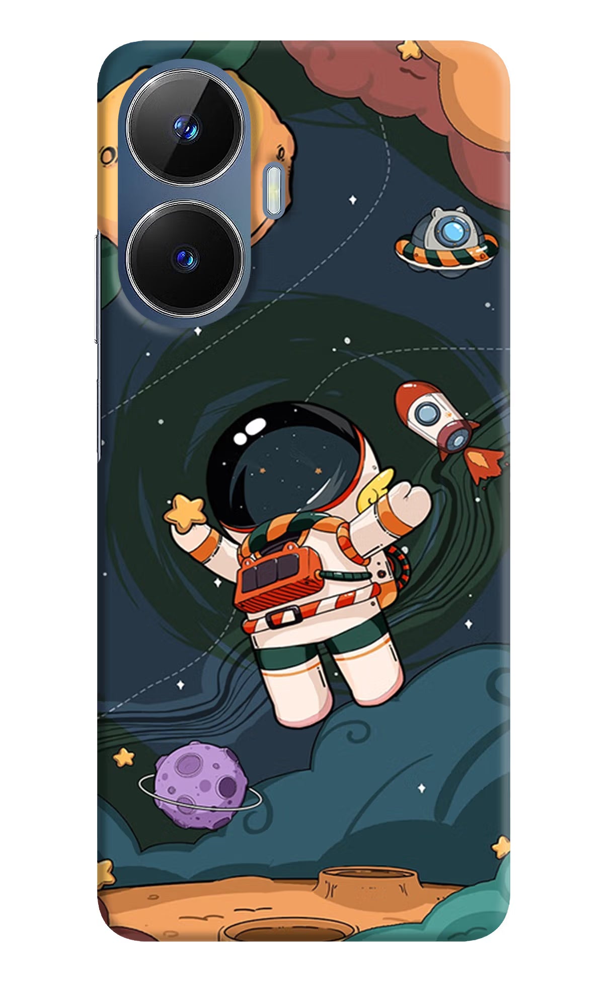 Cartoon Astronaut Realme C55/N55 Hard Case Back Cover by Casekaro