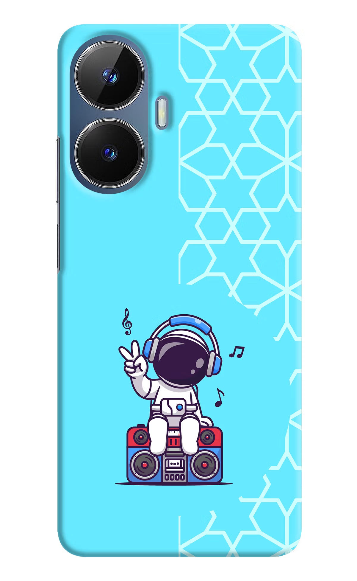 Cute Astronaut Chilling Realme C55/N55 Hard Case Back Cover by Casekaro