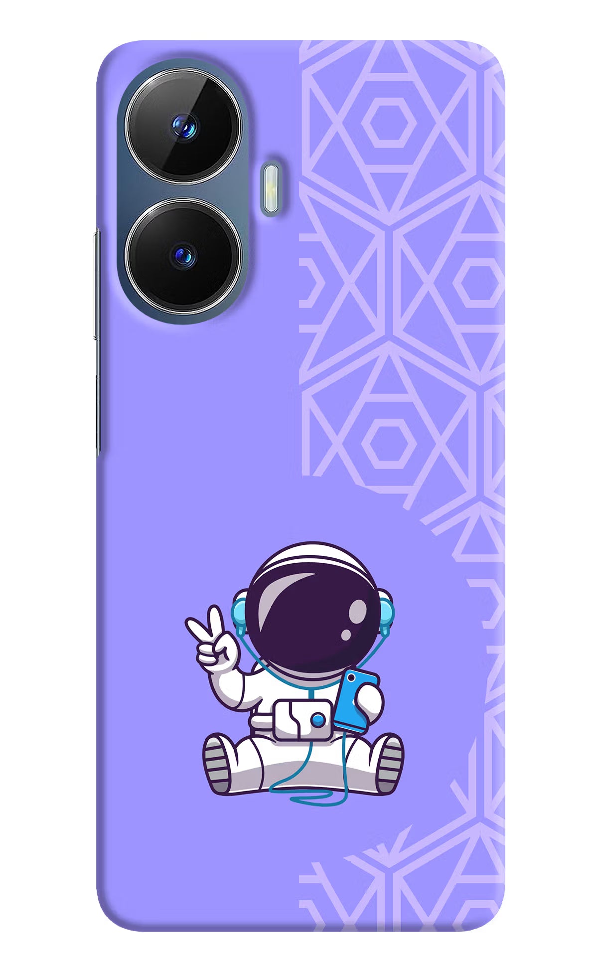 Cute Astronaut Chilling Realme C55/N55 Hard Case Back Cover by Casekaro