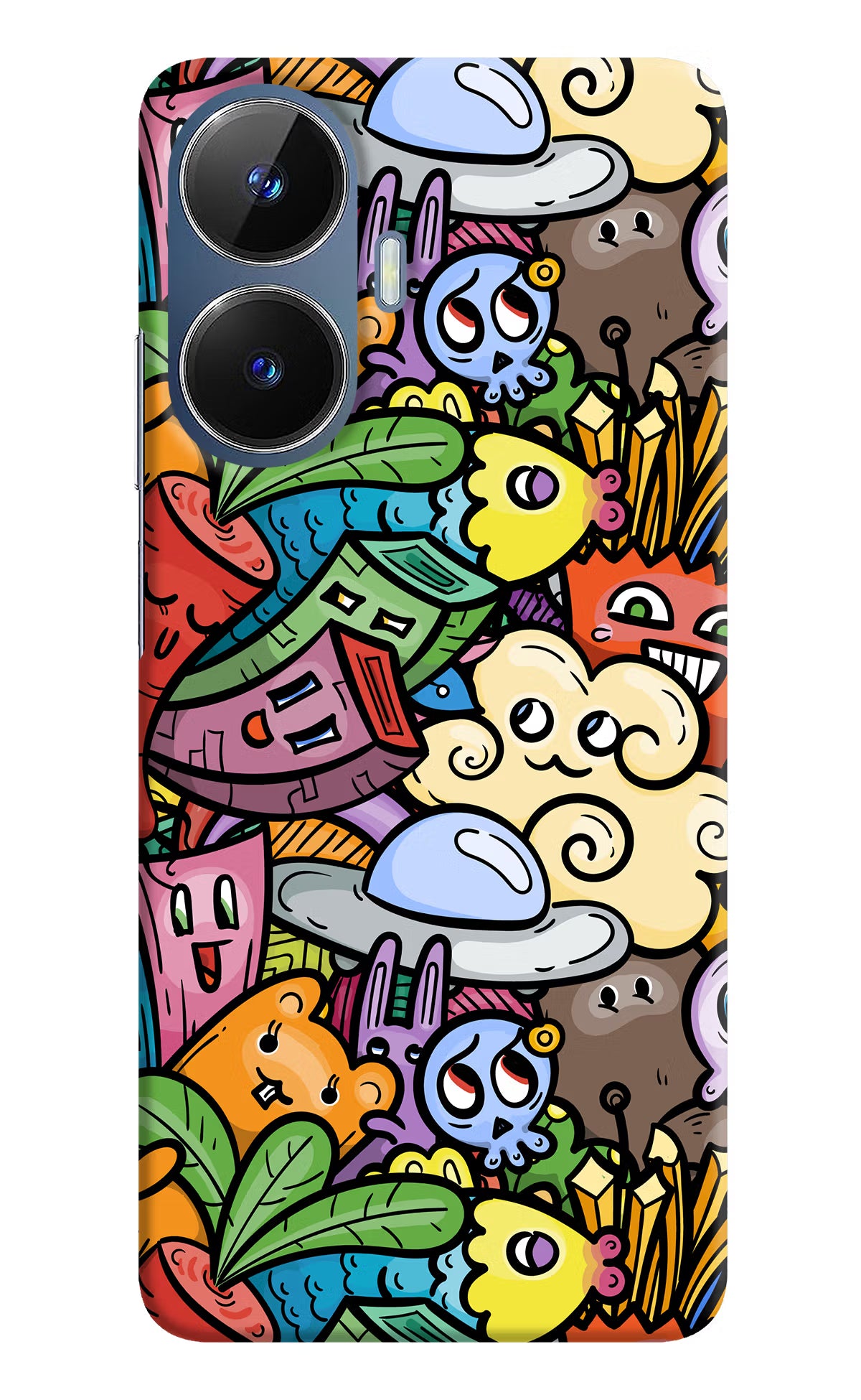 Veggie Doodle Realme C55/N55 Hard Case Back Cover by Casekaro