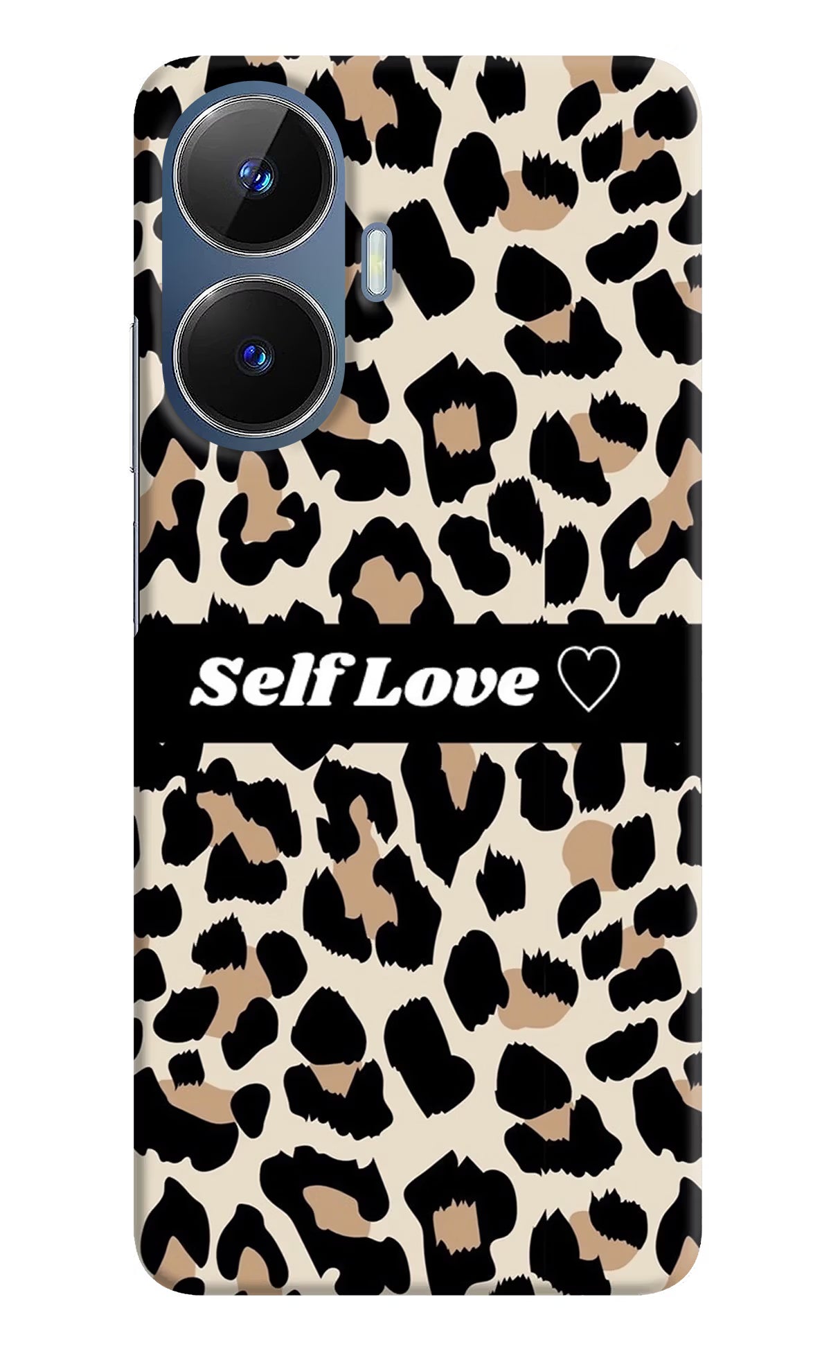 Leopard Print Self Love Realme C55/N55 Hard Case Back Cover by Casekaro