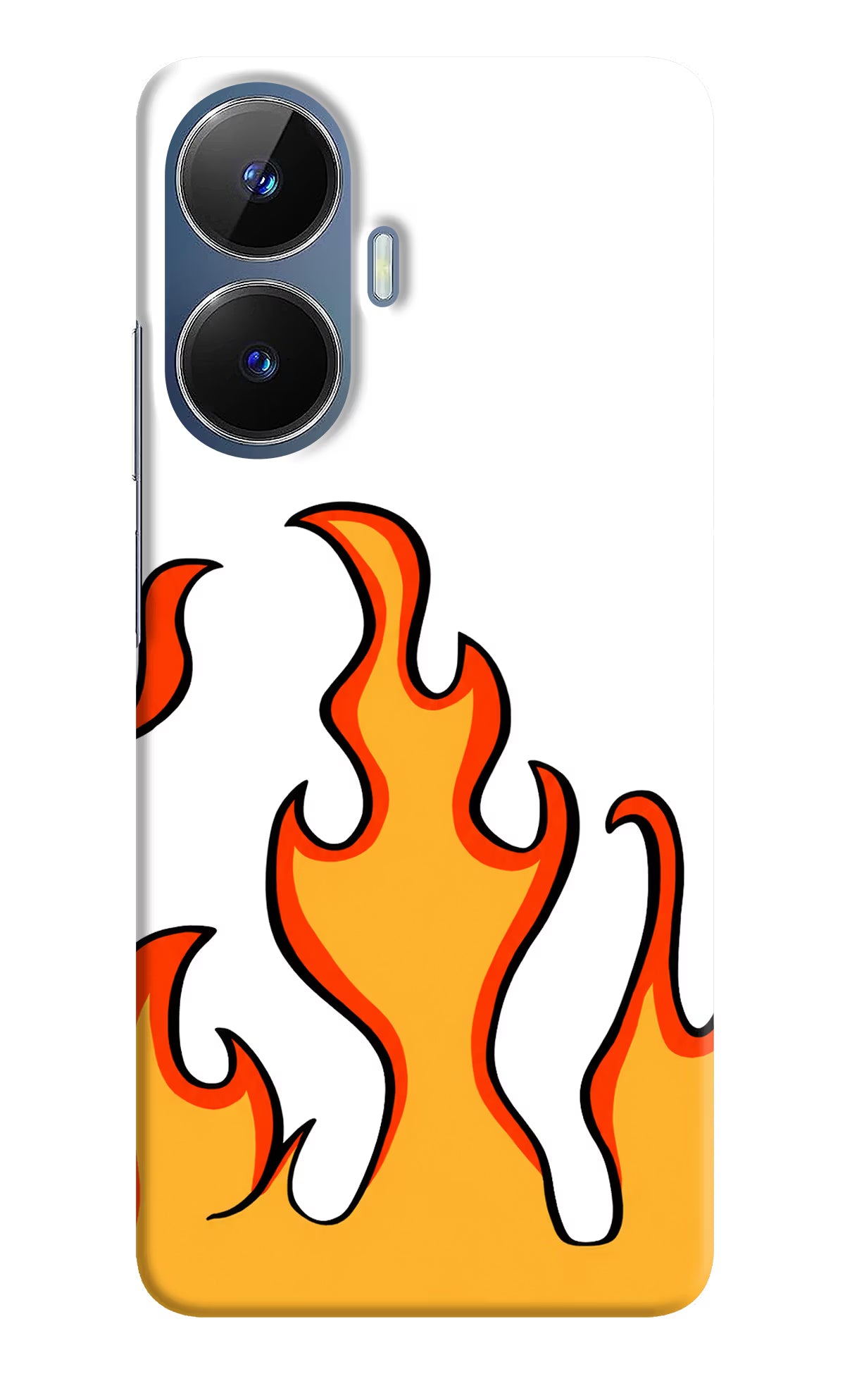 Fired Up – White Realme C55/N55 Hard Case Back Cover by Casekaro