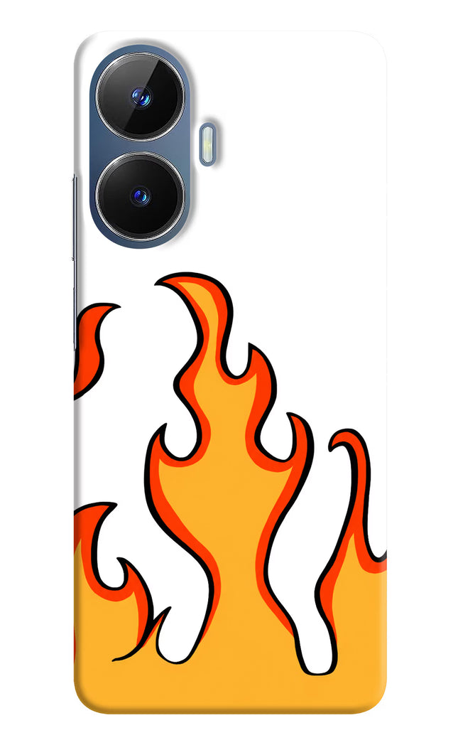 Fired Up – White Realme C55/N55 Hard Case Back Cover by Casekaro