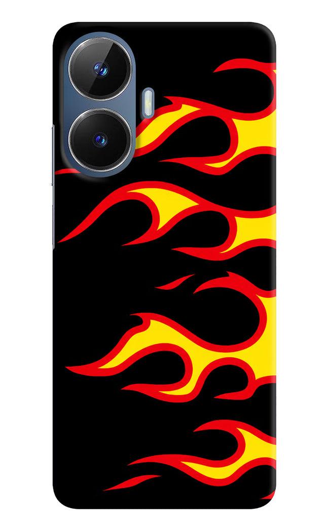Side Sweep Flames Realme C55/N55 Hard Case Back Cover by Casekaro
