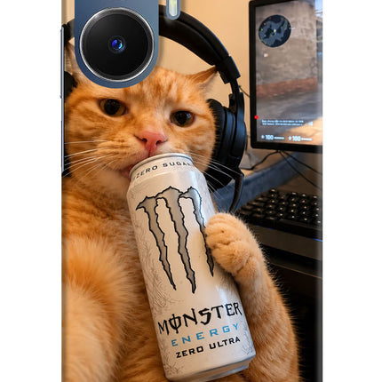Gamer Cat Energy Realme C55/N55 Hard Case Back Cover by Casekaro