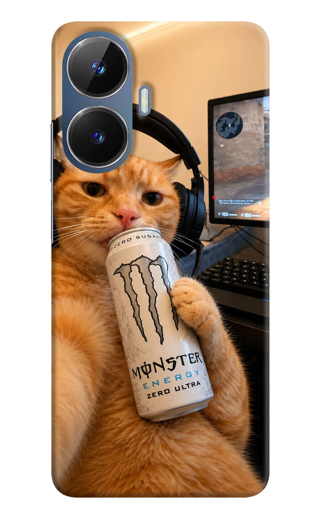 Gamer Cat Energy Realme C55/N55 Hard Case Back Cover by Casekaro