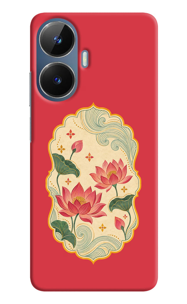 Pink Lotus Realme C55/N55 Hard Case Back Cover by Casekaro