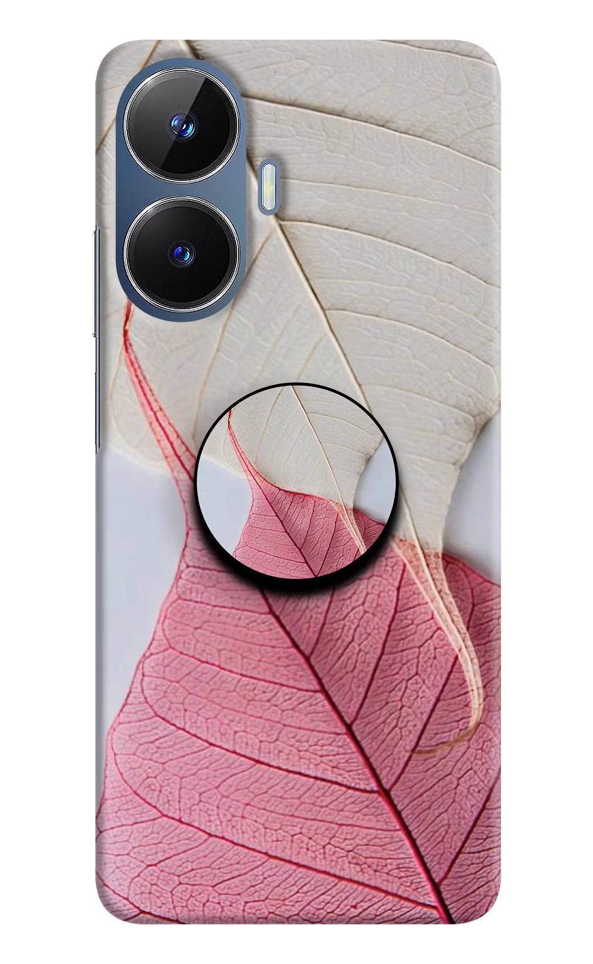 White Pink Leaf Realme C55/N55 Pop Case by Casekaro