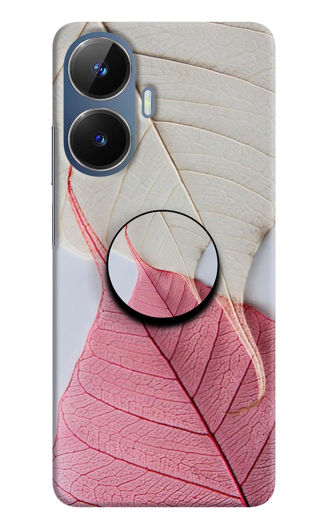 White Pink Leaf Realme C55/N55 Pop Case by Casekaro