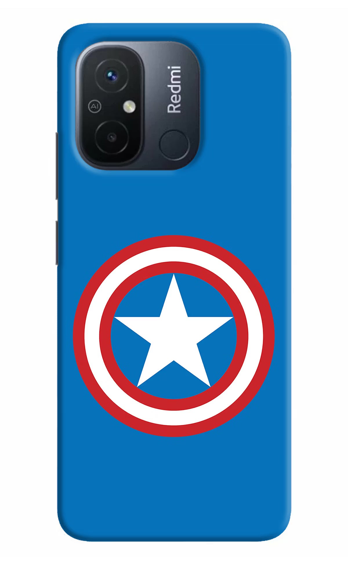 Captain America Logo Redmi 12C Hard Case Back Cover by Casekaro