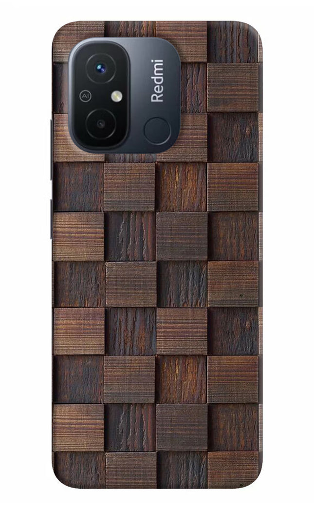 Wooden Cube Design Redmi 12C Hard Case Back Cover by Casekaro