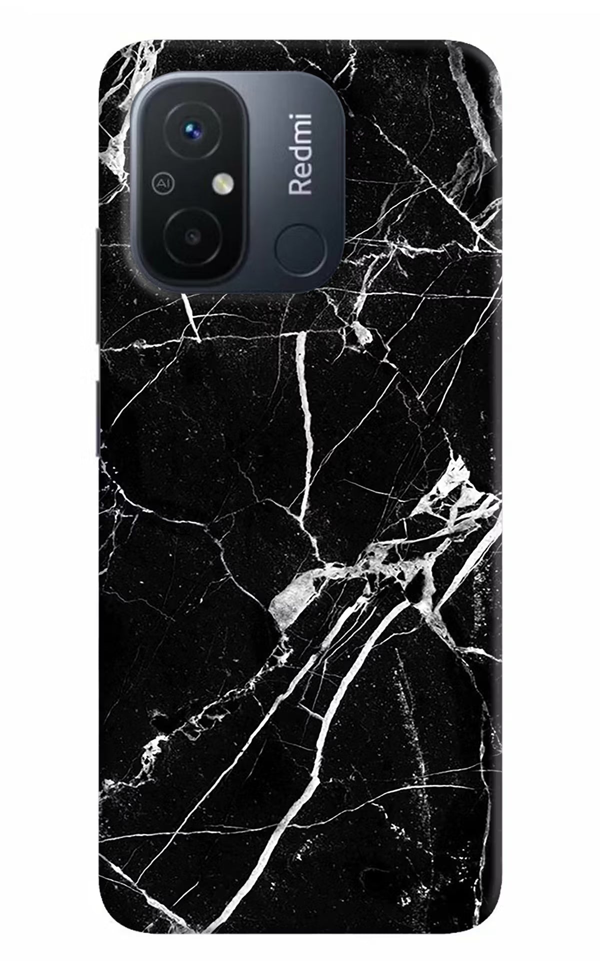 Black Marble Pattern Redmi 12C Hard Case Back Cover by Casekaro