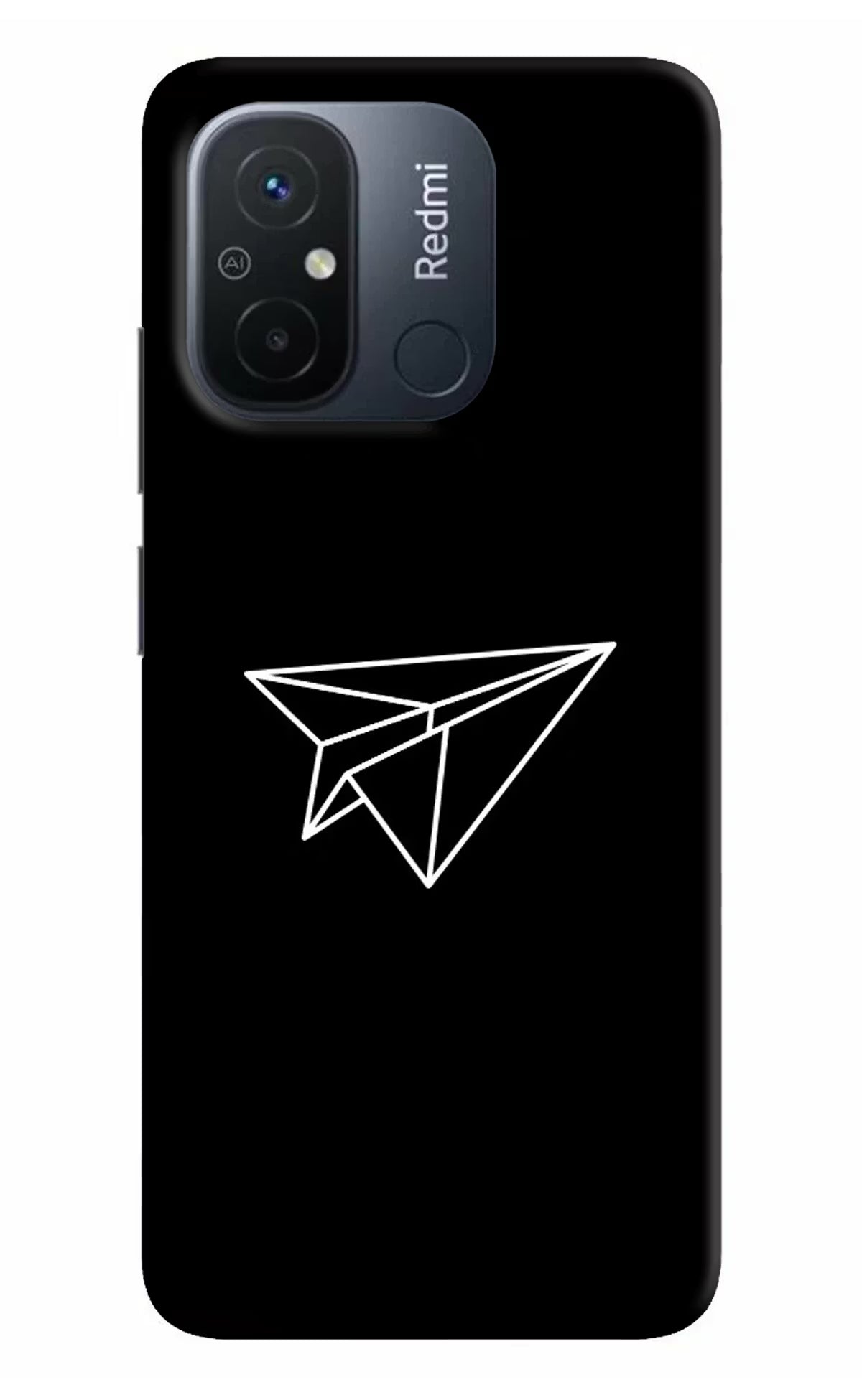 Paper Plane White Redmi 12C Hard Case Back Cover by Casekaro