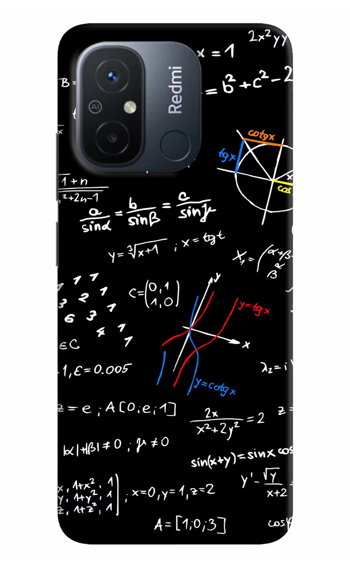 Mathematics Formula Redmi 12C Hard Case Back Cover by Casekaro