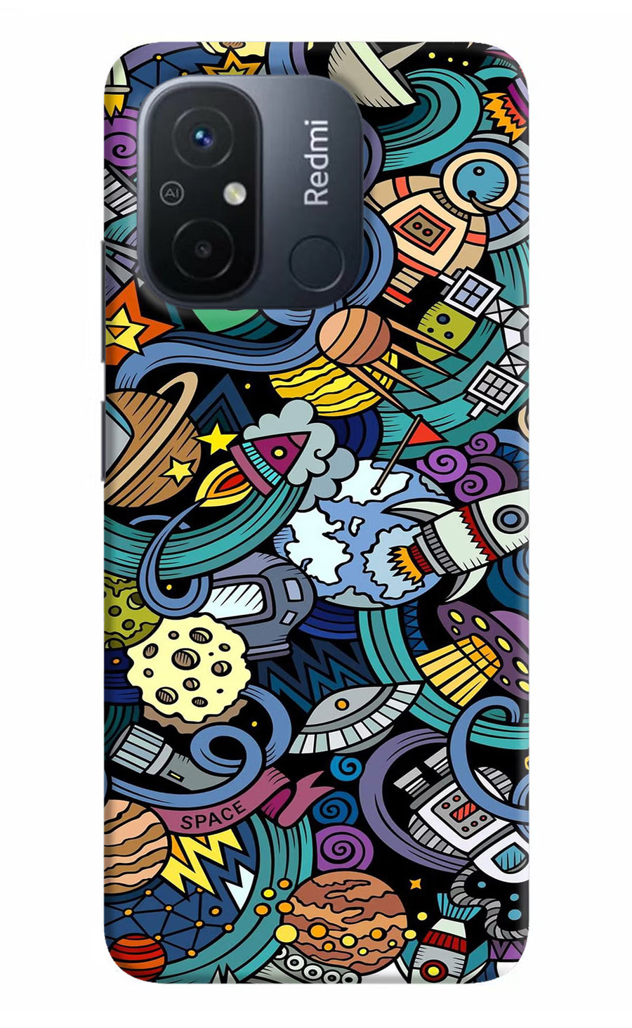 Space Abstract Redmi 12C Back Cover, Hard case