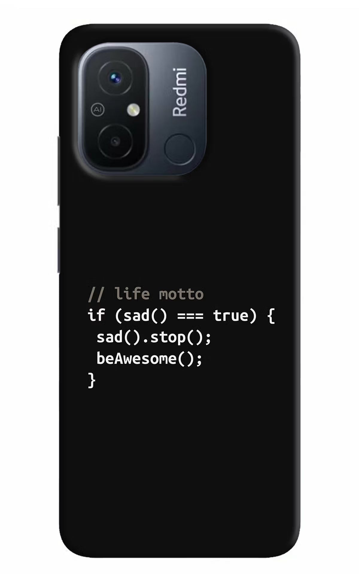 Life Motto Code Redmi 12C Hard Case Back Cover by Casekaro