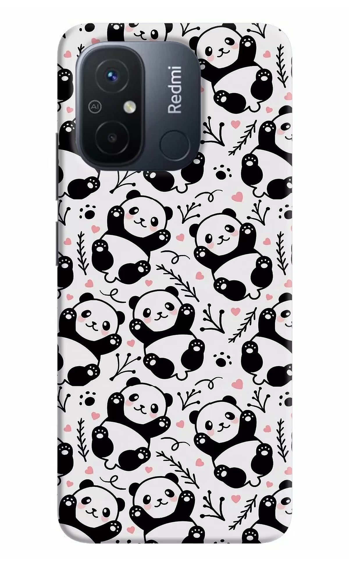 Cute Panda Redmi 12C Hard Case Back Cover by Casekaro