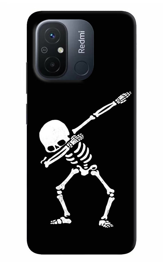 Dabbing Skeleton Art Redmi 12C Hard Case Back Cover by Casekaro