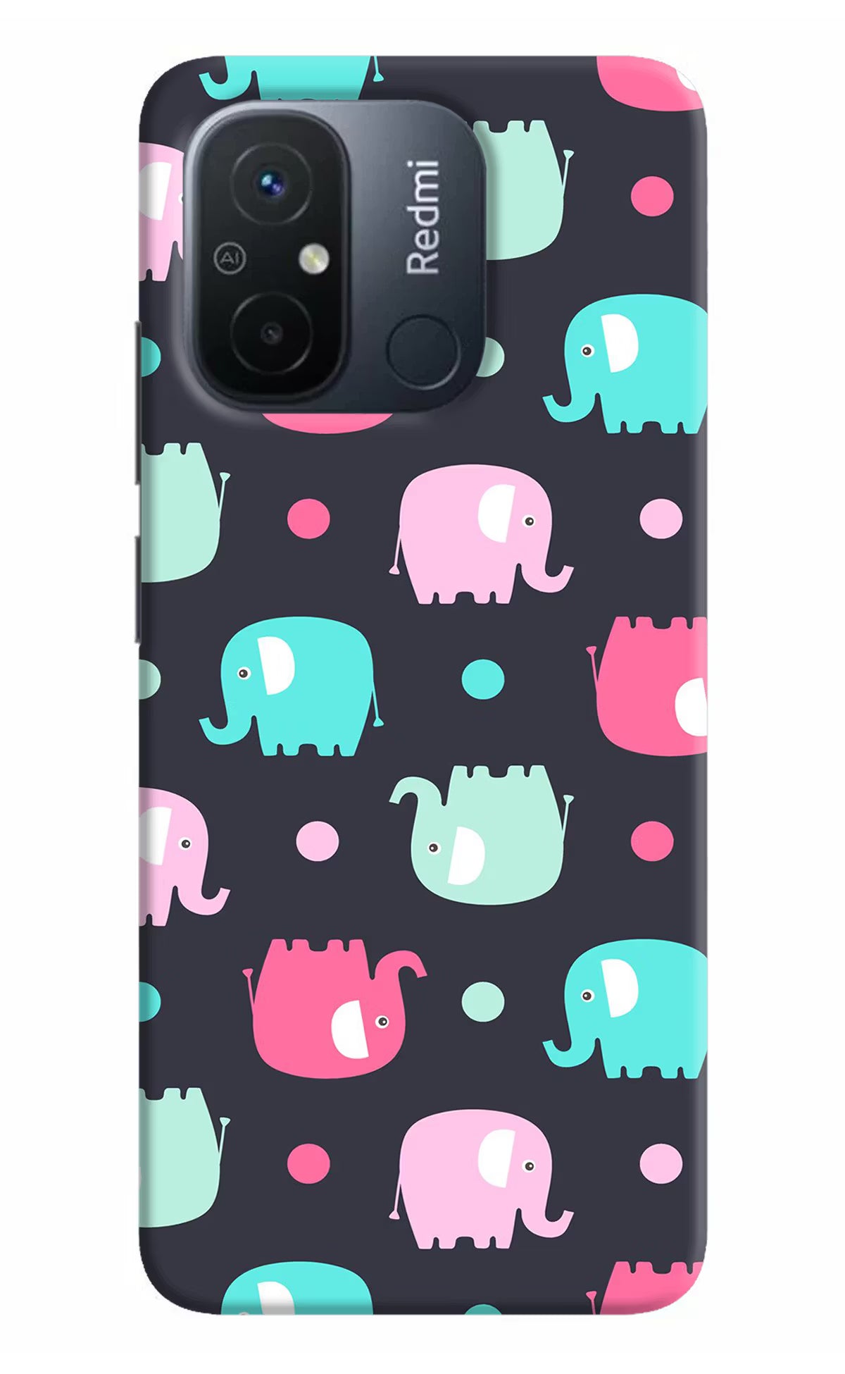 Elephants Redmi 12C Hard Case Back Cover by Casekaro
